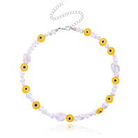 Collar de perlas de plástico, Perlas plásticas, con Plástico, ojo de malvado, Joyería & para mujer, más colores para la opción, 15mm, 10mm, longitud:aproximado 13.7 Inch, Vendido por UD