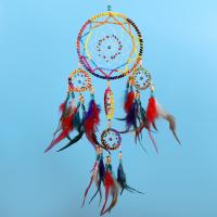 Mode Dreamcatcher, plume, avec Fibre de polyester & bois & fer, Rond, fait à la main, multicolore .83 pouce, Vendu par PC