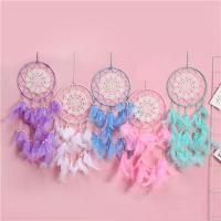 Mode Dreamcatcher, fer, avec lacet & plume & bois, Rond, fait à la main, pour femme, plus de couleurs à choisir .72 pouce, Vendu par PC