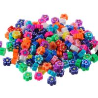 Flower Polymer Clay Beads, DIY, mixed colors, 10mm 