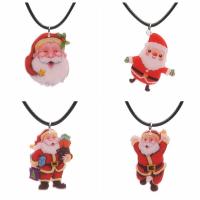 Joyería de la Navidad del collar del suéter, Acrílico, con Corea+Corea, Papá Noel, Diseño de Navidad & diferentes estilos para la opción, color mixto, longitud:15.75 Inch, Vendido por UD