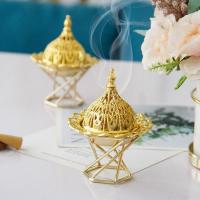 Zinc Alloy Incense Burner, plated, for home and office & durable 