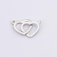 pendentifs de cœur en inox , Acier inoxydable 304, coeur, Placage ionique sous vide, bijoux de mode & poli & DIY & unisexe, plus de couleurs à choisir Vendu par PC