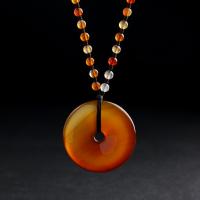 Carnelian Sweater Necklace, Donut, fashion jewelry & Unisex, 30-40mm Approx 23.62 Inch 