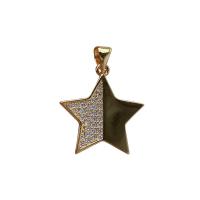 Cubic Zirconia Micro Pave Brass Pendant, gold color plated, DIY & micro pave cubic zirconia 