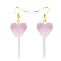 Resin Drop Earring, with Zinc Alloy, Lollipop, for woman 