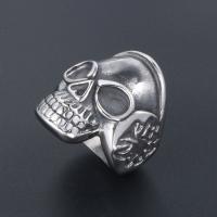 Titan Stahl Fingerring, Titanstahl, Schädel, poliert, unisex & verschiedene Größen vorhanden & Schwärzen, originale Farbe, verkauft von PC