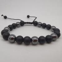 Pulseras magnéticas de piedras preciosas , Piedra Negra, con Ojo de tigre & Hematite, Esférico, Ajustable & unisexo, más colores para la opción, 8mm, longitud:aproximado 7.5 Inch, Vendido por UD