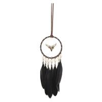 Mode Dreamcatcher, plume, avec perle de plastique & fer, Plaqué de couleur de bronze antique, unisexe, noire Vendu par PC