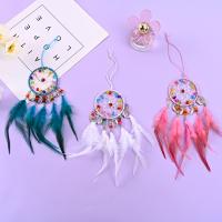 Mode Dreamcatcher, plume, avec cristal & fer, Placage de couleur argentée, pour femme, plus de couleurs à choisir .81 pouce, Vendu par PC