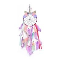 Mode Dreamcatcher, plume, avec Velveteen & lacet & bois & fer, fait à la main, pour femme, plus de couleurs à choisir .53 pouce, Vendu par PC