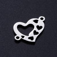 Stainless Steel Charm Connector, 201 Stainless Steel, Heart, Vacuum Ion Plating, fashion jewelry & polished & DIY & Unisex 