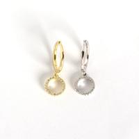 Aro aro gota pendiente, Plata de ley 925, chapado, para mujer & con diamantes de imitación, más colores para la opción, 11.5x21mm, Vendido por Par