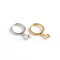 Huggie Hoop Drop Earring, 925 Sterling Silver, plated, for woman & with rhinestone 