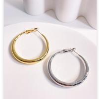 Brass Hoop Earring, plated, fashion jewelry & for woman 