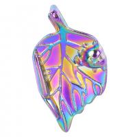 Zinc Alloy Leaf Pendants, colorful plated, Unisex, multi-colored cm 