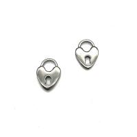 pendentifs de cœur en inox , Acier inoxydable 304, Placage, argent Vendu par PC