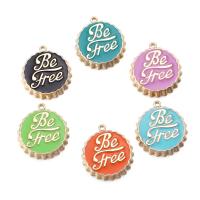 Zinc Alloy Enamel Pendants, Bottle Saver, plated 24mm 