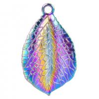 Zinc Alloy Leaf Pendants, plated, Unisex, mixed colors cm 