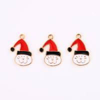 Zinc Alloy Christmas Pendants, Cat, gold color plated, Christmas Design & enamel, mixed colors 