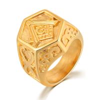 Edelstahl Fingerring, 304 Edelstahl, Ringform, goldfarben plattiert, Modeschmuck & poliert & unisex & verschiedene Größen vorhanden, goldfarben, verkauft von PC