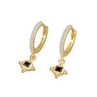 Huggie Hoop Drop Earring, Brass, Round, plated, fashion jewelry & micro pave cubic zirconia & for woman 