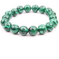 Bracelets de malachite, unisexe & antifatigue, couleurs mélangées, 14mm Environ 21 cm, Vendu par PC