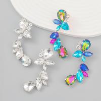 Zinc Alloy Rhinestone Drop Earring, fashion jewelry & for woman & with glass rhinestone & with rhinestone 