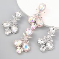 Zinc Alloy Rhinestone Drop Earring, fashion jewelry & for woman & with rhinestone 