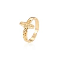 Brass Cuff Finger Ring, gold color plated & micro pave cubic zirconia & for woman, golden, 18mm 