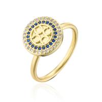 Zircon pavent l'anneau en laiton de doigt, Plaqué or 18K, pavé de micro zircon & pour femme, 18mm, Vendu par PC