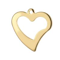 Stainless Steel Heart Pendants, 304 Stainless Steel, Vacuum Plating, DIY 15mm 