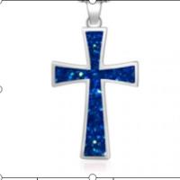 Copper Alloy Pendant, with Artificial Opal, Cross, mixed colors, 20-40mm 