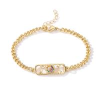 Cubic Zirconia Micro Pave Brass Bracelet, 18K gold plated & micro pave cubic zirconia & for woman Approx 6.69 Inch 