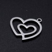 Stainless Steel Heart Pendants, 201 Stainless Steel, Vacuum Ion Plating, fashion jewelry & DIY & Unisex 