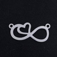 Stainless Steel Charm Connector, 201 Stainless Steel, Heart, Vacuum Ion Plating, fashion jewelry & polished & DIY & Unisex 