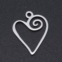 Stainless Steel Heart Pendants, 201 Stainless Steel, Vacuum Ion Plating, fashion jewelry & polished & DIY & Unisex 