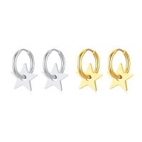 Huggie Hoop Drop Earring, 304 Stainless Steel, Star, Vacuum Ion Plating, fashion jewelry & for woman 