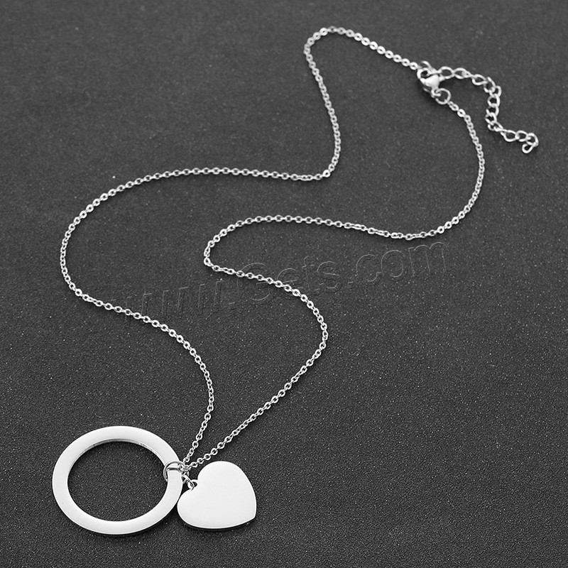 Edelstahl Schmuck Halskette, 304 Edelstahl, mit Verlängerungskettchen von 1.97inch, Vakuum-Ionen-Beschichtung, Jeder benutzerdefinierte Text muss weniger als zehn Buchstaben sein & Modeschmuck & unisex & hohl, keine, Länge:ca. 17.72 ZollInch, verkauft von PC