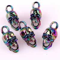 Colgantes de Aleación de Zinc en Forma Calavera, chapado en colorido, unisexo, multicolor, 29x12x16mm, aproximado 3PCs/Bolsa, Vendido por Bolsa