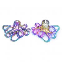 Zinc Alloy Animal Pendants, Octopus, colorful plated, Unisex, multi-colored 