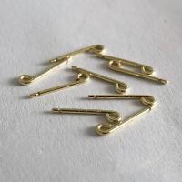 ゴールド イヤリングポストパーツ, 14Kゴールド充填, DIY, 金色, 12.2mm, 売り手 ペア