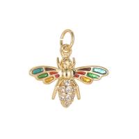 Cubic Zirconia Micro Pave Brass Pendant, Insect, plated, DIY & micro pave cubic zirconia 