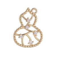 Cubic Zirconia Micro Pave Brass Pendant, Calabash, plated, DIY & micro pave cubic zirconia 