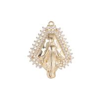 Cubic Zirconia Micro Pave Brass Pendant, plated, DIY & micro pave cubic zirconia 