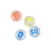 Acrylic Alphabet Beads, Round, DIY, mixed colors 