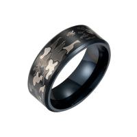 Titan Stahl Fingerring, Titanstahl, Vakuum-Ionen-Beschichtung, Modeschmuck & unisex & verschiedene Größen vorhanden, schwarz, 8x2mm, verkauft von PC