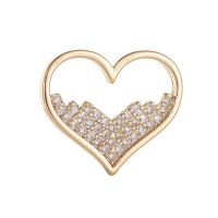 Cubic Zirconia Micro Pave Brass Pendant, gold color plated, DIY & micro pave cubic zirconia 