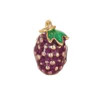 Enamel Brass Pendants, Fruit, plated, DIY 