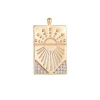 Cubic Zirconia Micro Pave Brass Pendant, gold color plated, DIY & micro pave cubic zirconia 